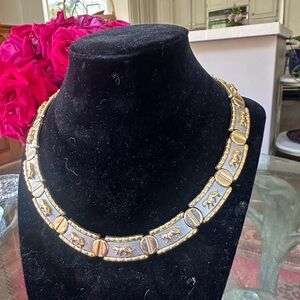 Vintage Gold and Silver Geometric Necklace